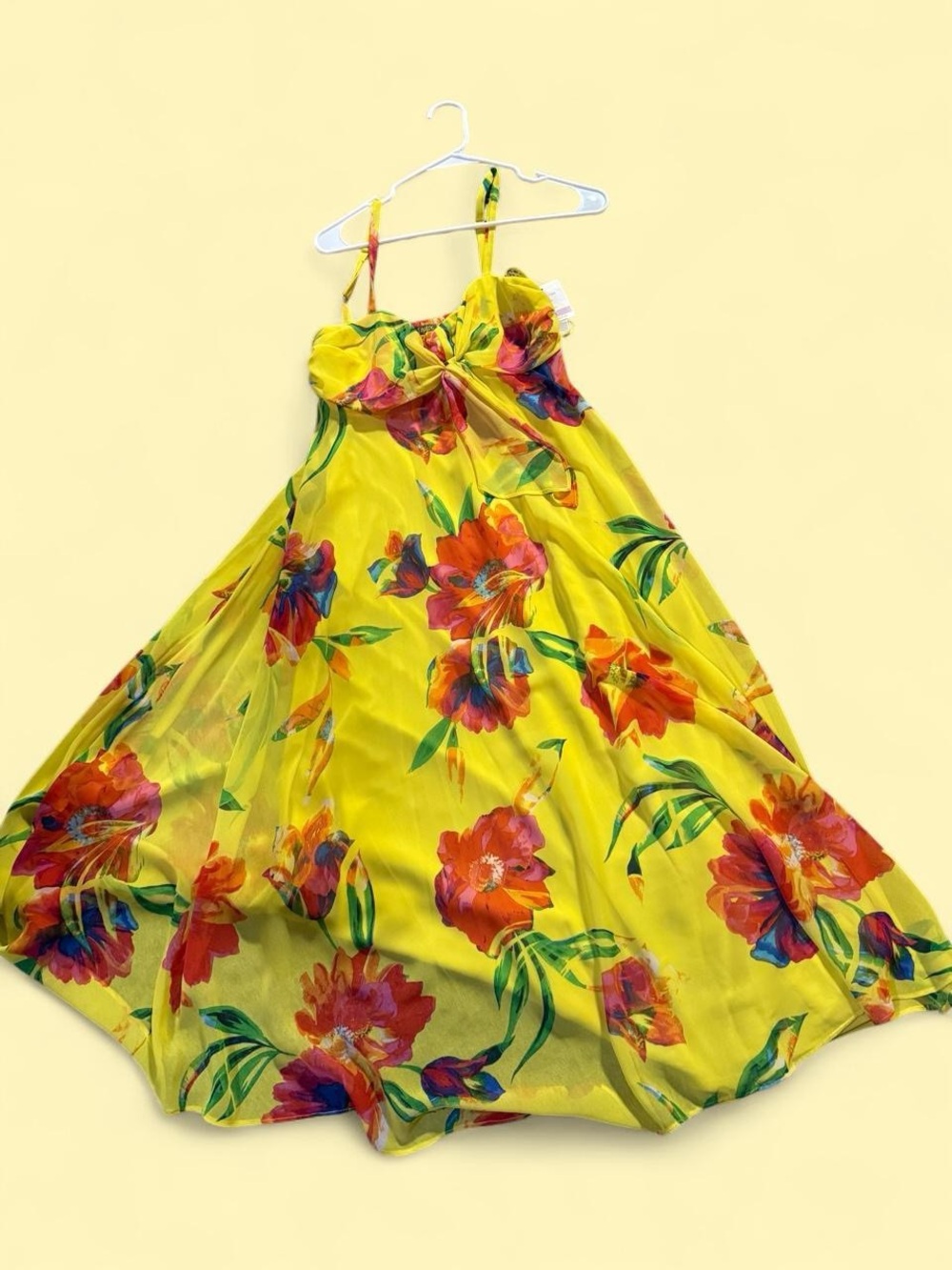 Taylor Multicolor Smocked Sundress in Yellow, Red & Green